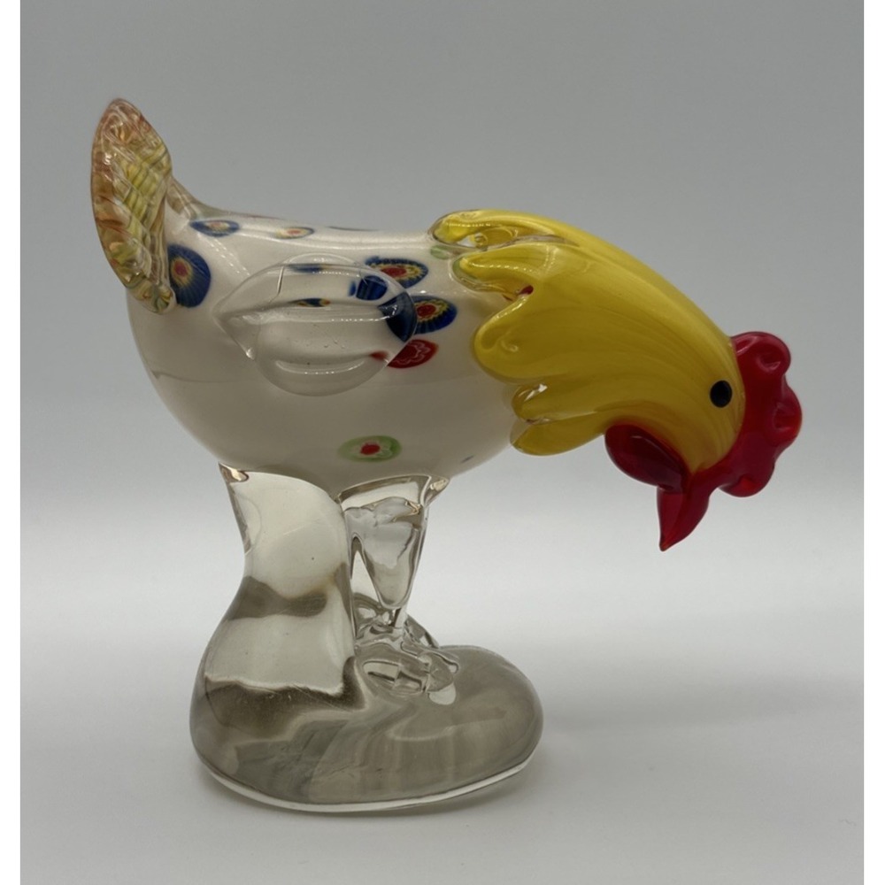 Lenox Morning Mingle Vibrant Hand Blown Art Glass Rooster 5.5 Inch Height - Picture 1 of 9